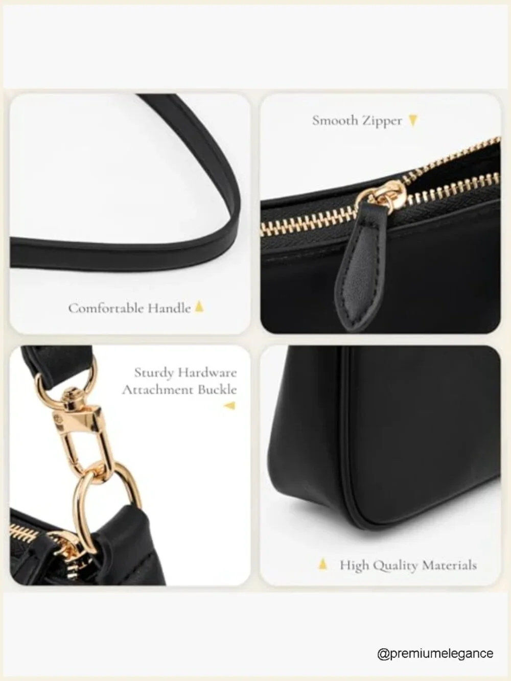 Small Leather Hobo Purse with Removable Straps, Crossbody & Shoulder Bag